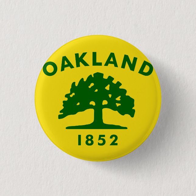 Oakland, California Flag 1 Inch Round Button (Front)