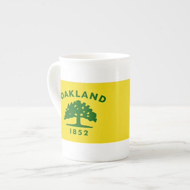 Oakland, California Flags Bone China Mug (Front Left)