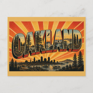 Oakland California Lagoon Redwood Forest Art Postcard