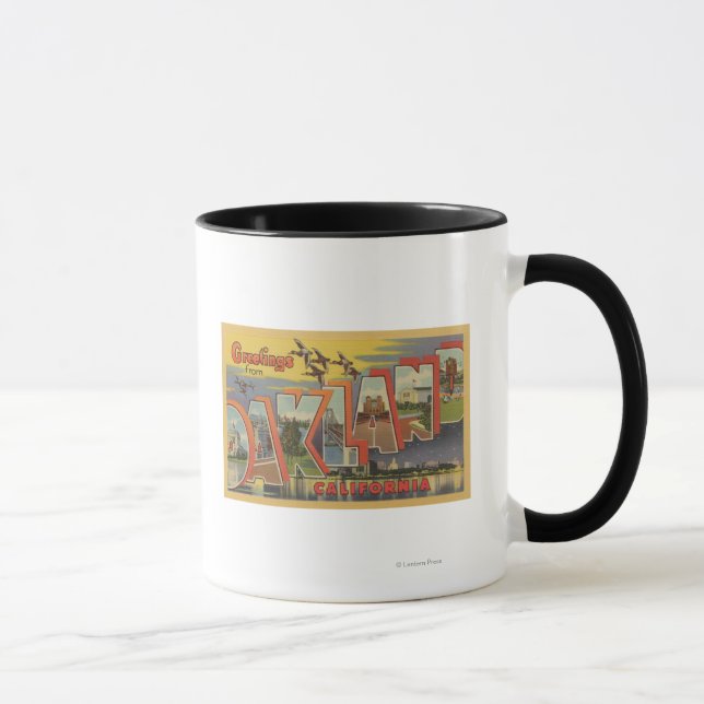 Oakland, California - Large Letter Scenes Mug (Right)