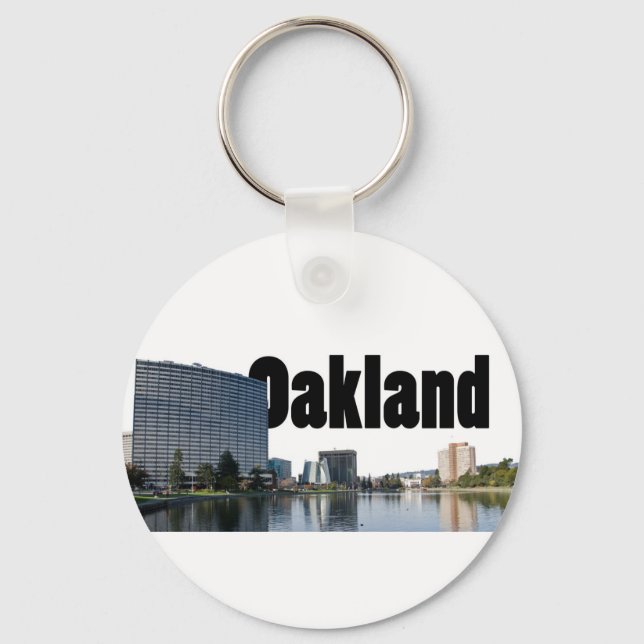 Oakland California with Oakland in the Sky Keychain (Front)