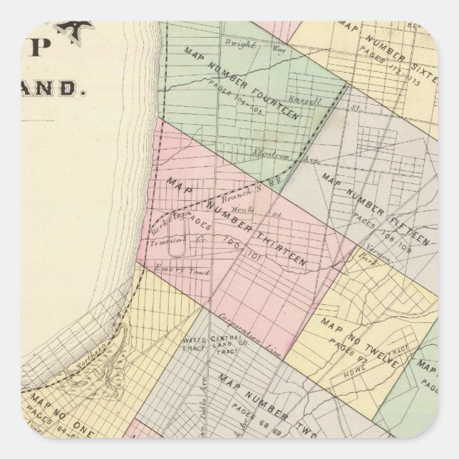 Oakland index map square sticker (Front)