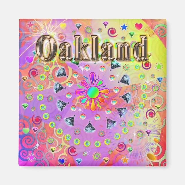 Oakland Lucky Golden Magnet (Front)