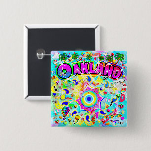Oakland Mystic Dance 2 Inch Square Button
