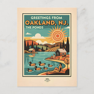 Oakland NJ Retro Travel Postcard – 1930s