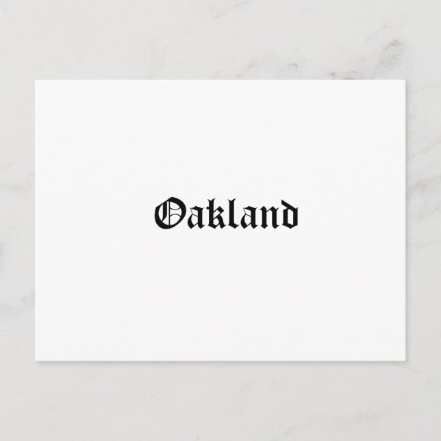 Oakland Old English Font Postcard (Front)