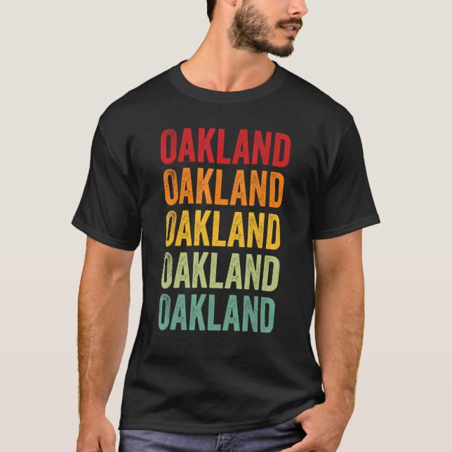 Oakland Rainbow Repetition Oakland City T-Shirt (Front)