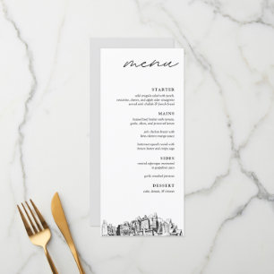 Oakland Skyline Modern Mariage Diner Menu