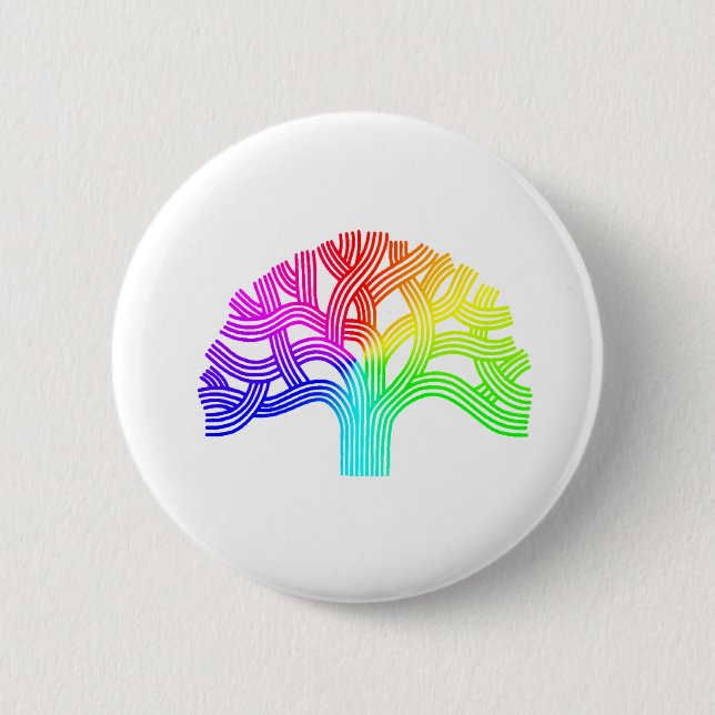 Oakland Tree Rainbow 2 Inch Round Button (Front)