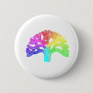 Oakland Tree Rainbow 2 Inch Round Button