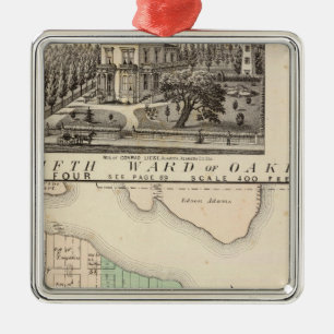 Oakland, vicinity 4 metal ornament