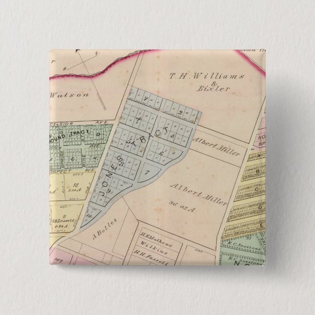 Oakland, vicinity 7 2 inch square button (Front)