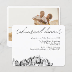 Oakland Wedding Elegant Rehearsal Dinner Enclosure Card