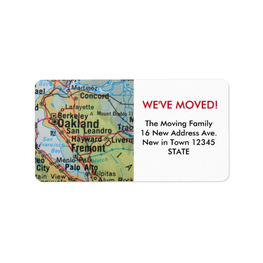 Oakland We've Moved label