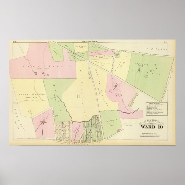 Oaklands and Smith Plat Atlas Map Poster (Front)