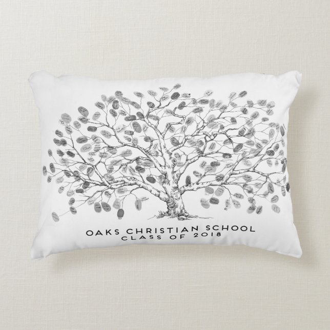 Oaks Christian School Class of 2018 BW Decor Pillo Accent Pillow (Front)