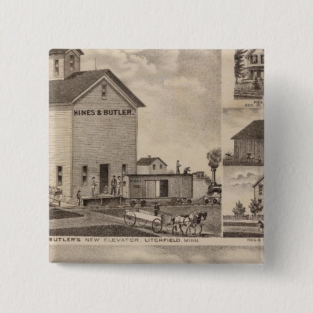 Oakwood Farm, Minnesota 2 Inch Square Button (Front)