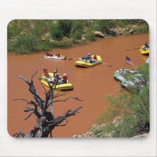 Oar powered rafts turn into the Colorado River Mouse Pad
