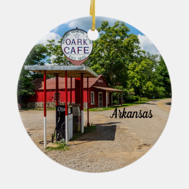 Oark Gas Station Ornament (Back)