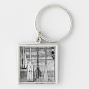 Oars are hung on wooden shed in Big Cypress, 2 Keychain