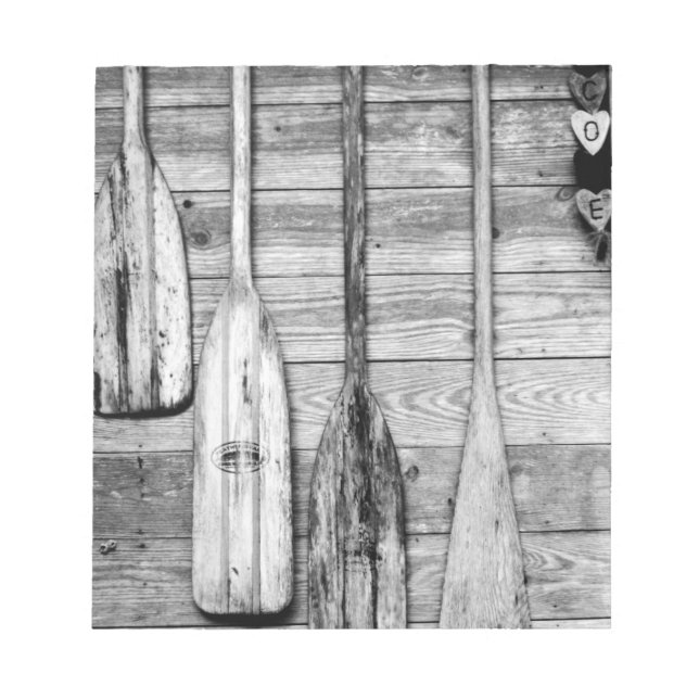 Oars are hung on wooden shed in Big Cypress, 2 Notepad (Front)