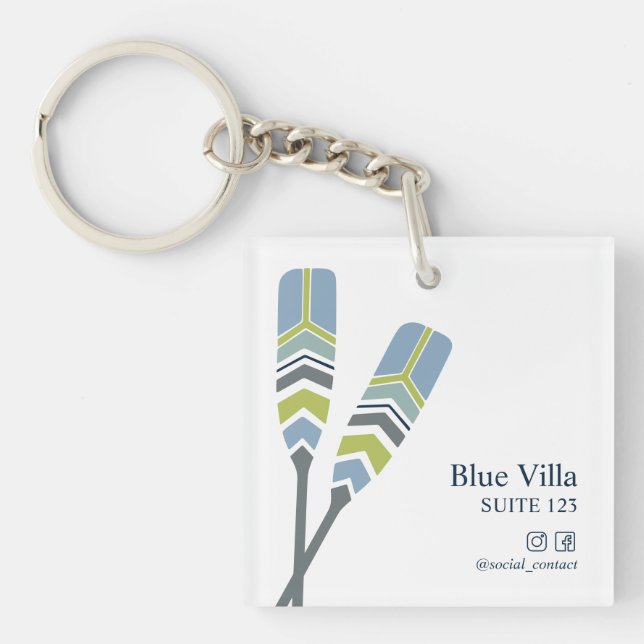 Oars Lake Ocean Beach Cabin  Rental Hotel ROOM Keychain (Front)