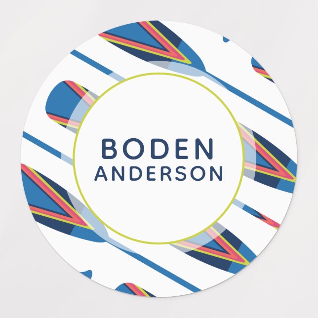 Oars nautiques Nom personnalisé Étiquette étanche (Design 1)