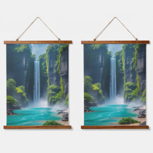 Oasis Cascade – Exotic Waterfall  Hanging Tapestry