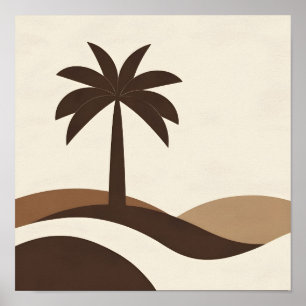Oasis Desert Palm Tree Art minimaliste Impression