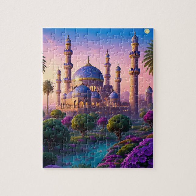 Oasis of the Minaret Castle Jigsaw Puzzle (Vertical)