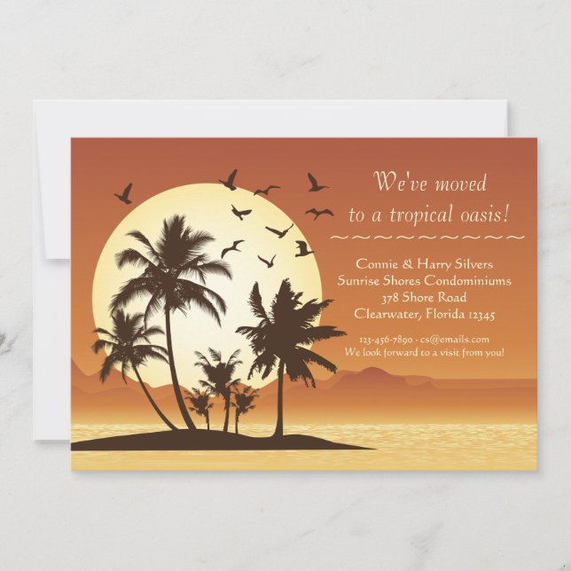 Oasis Sunset Moving Announcement (Front)