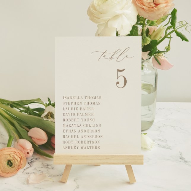 OASIS Taupe Seating Table Number Card (Creator Uploaded)