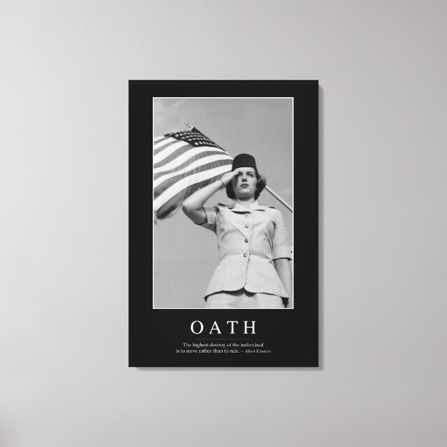 Oath: Inspirational Quote Canvas Print (Front)