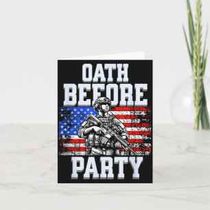Oath over party us patriotic army soldier card