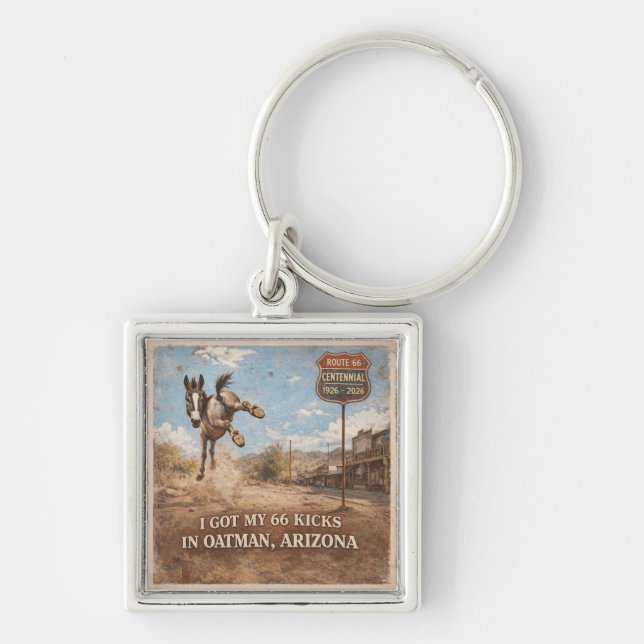 Oatman Arizona Burro Kicks Accessory Keychain (Front)