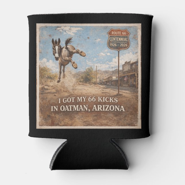 Oatman Arizona Road Trip Insulator Can Cooler (Front)
