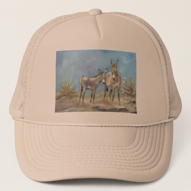 Oatman burros on trucker hat (Front)