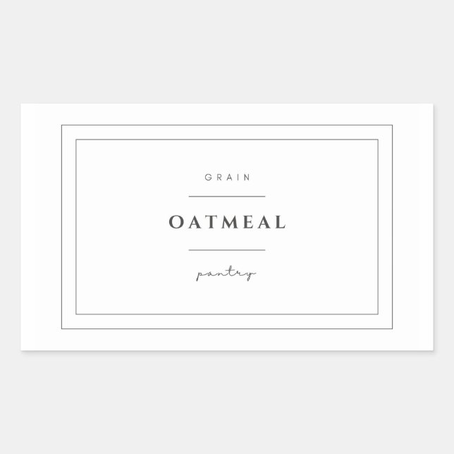 Oatmeal Food Label Stickers (Front)