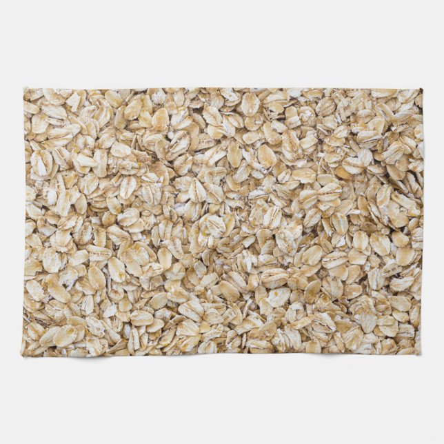 Oatmeal macro as background structure kitchen towel (Horizontal)