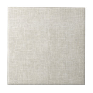 Oatmeal Tan Faux Linen Fabric Textured Background Tile