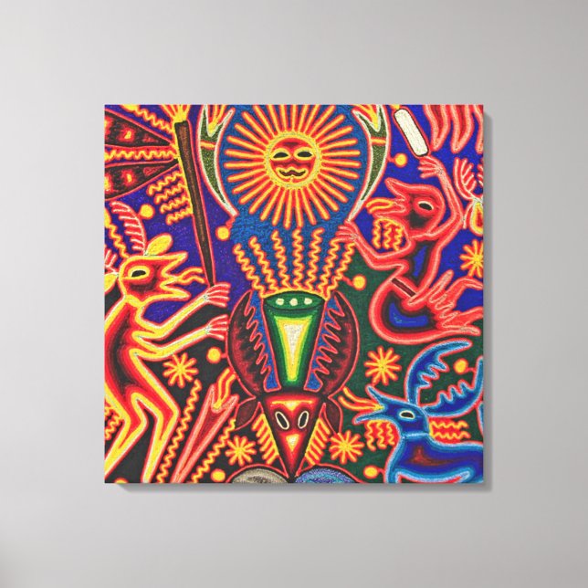 Oaxaca Mexico Mexican Mayan Tribal Art Boho Travel Canvas Print (Front)