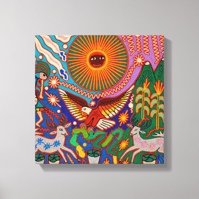 Oaxaca Mexico Mexican Mayan Tribal Art Boho Travel Canvas Print (Front)
