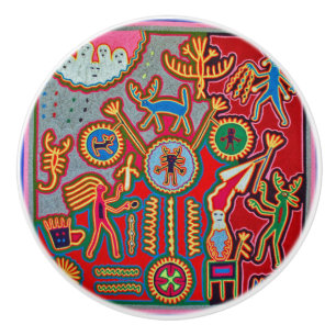 Oaxaca Mexico Mexican Mayan Tribal Art Boho Travel Ceramic Knob