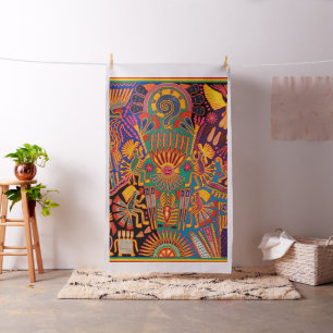 Oaxaca Mexico Mexican Mayan Tribal Art Boho Travel Fabric