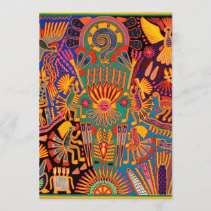 Oaxaca Mexico Mexican Mayan Tribal Art Boho Travel Invitation