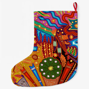 Oaxaca Mexico Mexican Mayan Tribal Art Boho Travel Large Christmas Stocking