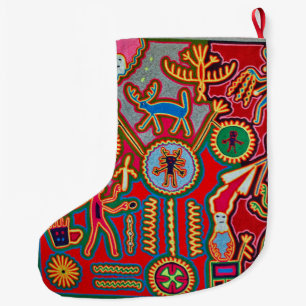 Oaxaca Mexico Mexican Mayan Tribal Art Boho Travel Large Christmas Stocking