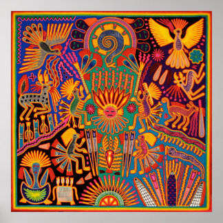 Oaxaca Mexico Mexican Mayan Tribal Art Boho Travel Poster