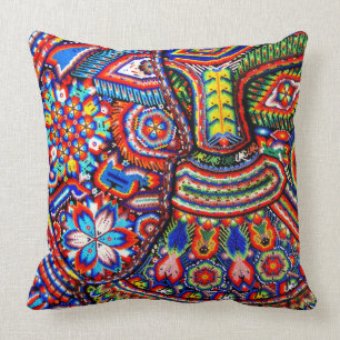 Oaxaca Mexico Mexican Mayan Tribal Art Boho Travel Throw Pillow