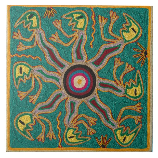 Oaxaca Mexico Mexican Mayan Tribal Art Boho Travel Tile (Front)